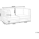 Tuinbank taupe gecertificeerd acaciahout outdoor 2 zits met kussens modern design