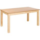 Uitschuifbare eettafel lichthout MDF rubberhouten poten 160/240 x 90 cm rechthoekig fineer afwerking natuurlijk