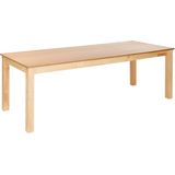 Uitschuifbare eettafel lichthout MDF rubberhouten poten 160/240 x 90 cm rechthoekig fineer afwerking natuurlijk