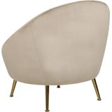 Beliani LANGA - Fauteuil - Taupe - Fluweel