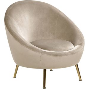 Beliani - LANGA - Fauteuil - Taupe - Fluweel