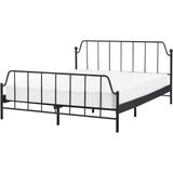 Beliani MAURESSAC - Tweepersoonsbed - Zwart - 160 x 200 cm - Metaal