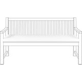 Kussen voor tuinbank 152 cm wit polyester met bevestigingsriempjes en rits zitkussen voor voor tuin terras balkon