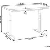 Elektrisch verstelbaar bureau tafelblad wit stalen frame 120 x 72 cm zit en sta-bureau ronde poten modern ontwerp