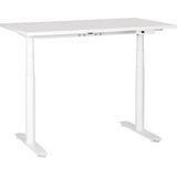 Elektrisch verstelbaar bureau tafelblad wit stalen frame 120 x 72 cm zit en sta-bureau ronde poten modern ontwerp