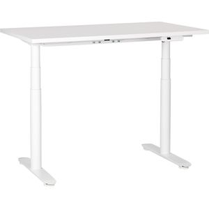 Elektrisch verstelbaar bureau tafelblad wit stalen frame 120 x 72 cm zit en sta-bureau ronde poten modern ontwerp