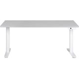 Elektrisch verstelbaar bureau grijs tafelblad wit stalen frame 160 x 72 cm zit en sta-bureau ronde poten modern ontwerp