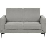 Tweezitsbank grijs gestoffeerd polyester stof zwarte poten 2-zitsbank loveseat retro stijl woonkamer meubel