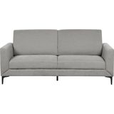 Driezitsbank grijs gestoffeerd polyester stof zwarte poten 3-zitsbank loveseat retro stijl woonkamer meubel