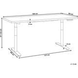 Elektrisch verstelbaar bureau tafelblad wit stalen frame 180 x 72 cm zit en sta-bureau ronde poten modern ontwerp
