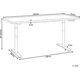 Elektrisch verstelbaar bureau tafelblad wit stalen frame 160 x 72 cm zit en sta-bureau ronde poten modern ontwerp