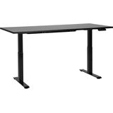 Elektrisch verstelbaar bureau tafelblad zwart stalen frame 180 x 80 cm zit en sta-bureau vierkante poten modern ontwerp