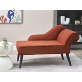 Beliani BIARRITZ - Chaise longue - Rood - Rechtszijdig - Polyester