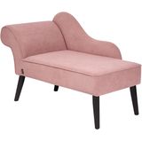 Beliani BIARRITZ - Chaise longue - Roze  - Linkerzijde - Polyester