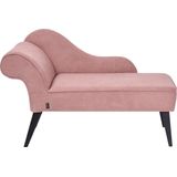 Beliani BIARRITZ - Chaise longue - Roze  - Linkerzijde - Polyester