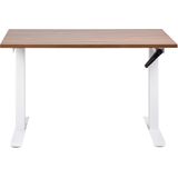 Beliani DESTINES - Verstelbaar bureau - Donkerbruin/Wit - 120 x 72 cm - MDF