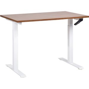 Beliani DESTINES - Verstelbaar bureau - Donkerbruin/Wit - 120 x 72 cm - MDF