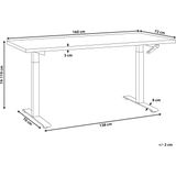 Beliani DESTINES - Verstelbaar bureau - Grijs/Wit - 160 x 72 cm - Spaanplaat