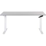 Beliani DESTINES - Verstelbaar bureau - Grijs/Wit - 160 x 72 cm - Spaanplaat