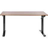 DESTINES - Verstelbaar bureau - Bruin/Zwart - 160 x 72 cm - MDF