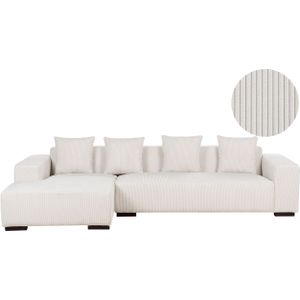 LUNGO - Hoekbank - Wit - Rechterzijde - 285 cm - Corduroy