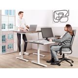 Beliani DESTINAS - Verstelbaar bureau - Grijs/Wit - 160 x 72 cm -Spaanplaat