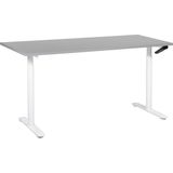 Beliani DESTINAS - Verstelbaar bureau - Grijs/Wit - 160 x 72 cm -Spaanplaat