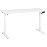 DESTINAS - Verstelbaar bureau - Wit - 160 x 72 cm - Spaanplaat