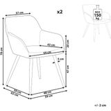 Set van 2 eetkamerstoelen groen fluweel metalen poten voor eetkamer of keuken