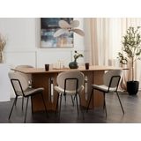 Eettafel licht hout MDF 200 x 100 cm essenfineerblad modern design keukentafel