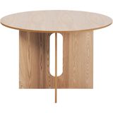 Ronde eettafel licht hout MDF ⌀ 120 cm essenfineer bovenblad modern design keukentafel