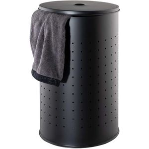 Luzzo® RVS Wasmand 50 Liter Glanzend Verchroomd Met Bamboe Deksel - Anti-Fingerprint & Ventilatie