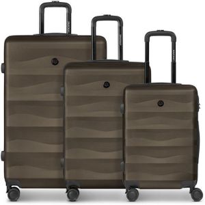 SMARTBOX Kofferset Chocolate Brown - 3-delige Harde Trolley met Zwenkwielen