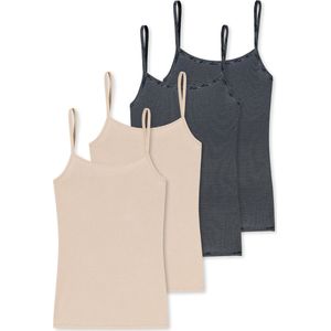 SCHIESSER - Essentials - Onderhemd - Beige/Zwart/Wit - 4 Pack