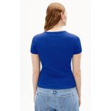 ARMEDANGELS - Kardaa - T-shirt - Blauw - 97% Katoen, 3% Elastaan
