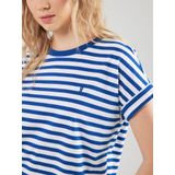 Shirt - IDAARA - Gestreept - Ronde Hals - Losse Pasvorm - Kwartmouw - GOTS-gecertificeerd