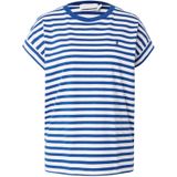 Shirt - IDAARA - Gestreept - Ronde Hals - Losse Pasvorm - Kwartmouw - GOTS-gecertificeerd