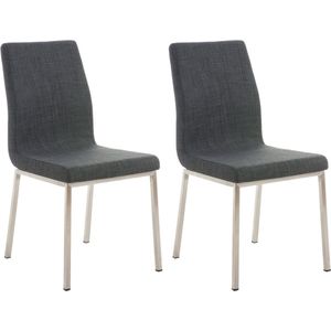 CLP Set van 2 eetkamerstoelen Colmar stof donkergrijs - 322998