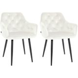2er Set Esszimmerstuhl Stanley Samt creme