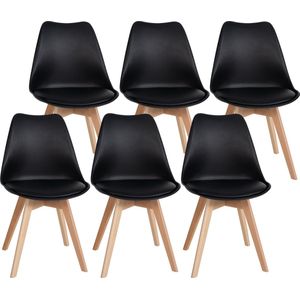 CLP Set van 6 eetkamerstoelen Ramsey zwart - 323080