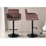 Barhocker Los Angeles Samt braun schwarz