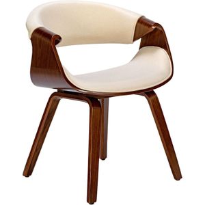 CLP - Foley - Eetkamerstoel - Walnoot/Cremé - Houten Frame