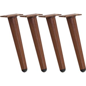 CLP Set van 4 meubelpoten van roestvrij aluminium - Kunststof vloerbeschermers - Voor binnen- en buitenmeubilair - Inclusief schroeven donkerbruin 21 cm