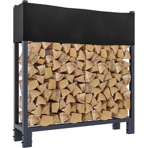 CLP Brandhoutrek Martin S met dekzeil 25x110x115 cm - antraciet - 323156