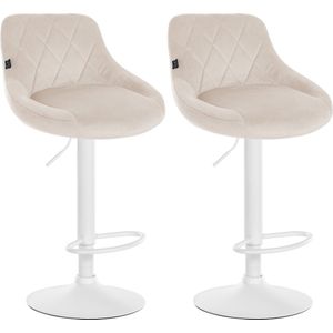 2er Set Barhocker Lazio Samt creme weiß