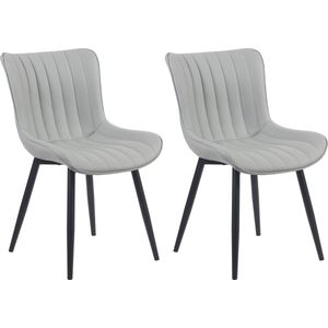 CLP Set van 2 eetkamerstoelen Largo  Kunstleer grijs - 323280