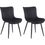 CLP Set van 2 eetkamerstoelen Brady  Velvet zwart - 323293