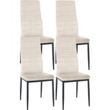 CLP Set van 4 eetkamerstoelen Mayfair - Velvet creme - 323363