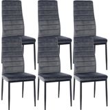 CLP Set van 6 eetkamerstoelen Mayfair - Velvet grijs - 323373