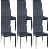 CLP Set van 6 eetkamerstoelen Mayfair - Velvet licht grijs - 323374